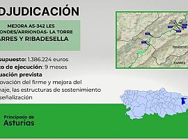 Fomento adjudica por 1,3 millones la renovación integral de la carretera AS-342 entre Arriondas y La Torre