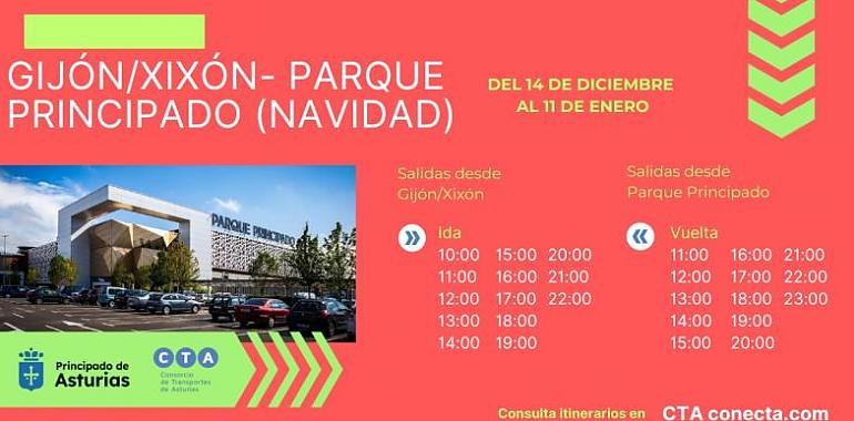  Gijón/Xixón y Parque Principado, conectados por autobús durante la Navidad con más de 1.500 plazas diarias