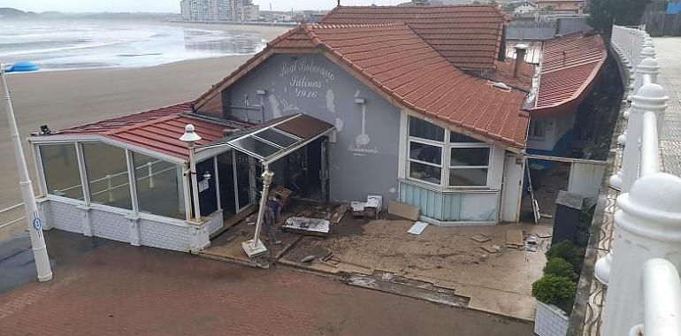 La furia del mar arrasa el Real Balneario de Salinas: la estrella Michelin bajo el azote de la borrasca ‘Ivo’