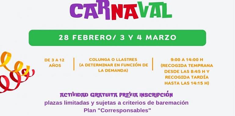 Colunga lanza el programa “Conciliación creativa en Carnaval” para ayudar a las familias durante las fiestas