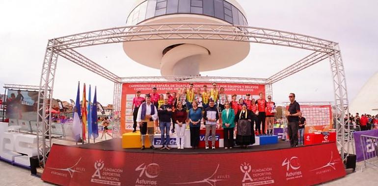 El CEA Bétera femenino y el Triatlón Albacete Res masculino se imponen en el Campeonato de España de Duatlón Relevos en Avilés