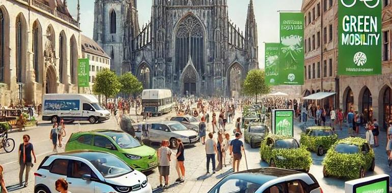 Oviedo acelera hacia el futuro verde: la plaza de la Catedral se convierte en escaparate del automóvil ecológico