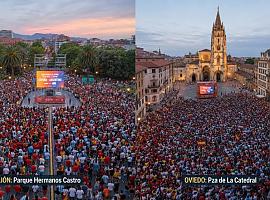 Asturias borda la segunda estrella: una noche de gritos, abrazos y fiesta en las calles