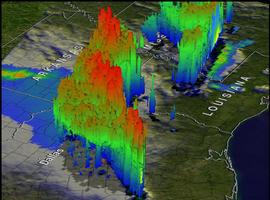 Los tornados y las tormentas de Texas en 3-D