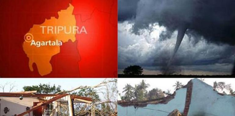 Un tornado provoca un muerto, 200 heridos y 1000 casas destruidas en diez minutos en Tripura