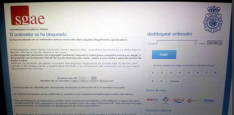 Una nueva estafa en Internet con una supuesta multa de la SGAE