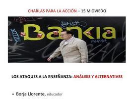 El 15M organiza una charla sobre la precarización de la Enseñanza, en La Escandalera