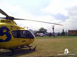 Herido al tratar de desenganchar una línea a la AT en Sariego