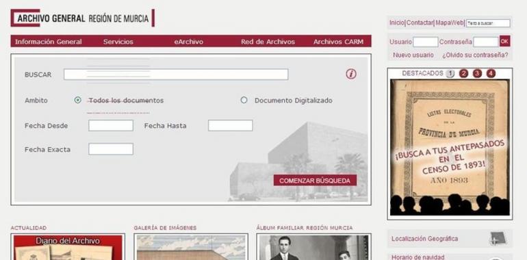 La nueva web del Archivo General de Murcia permitirá consultar documentos de los siglos XII al XX 