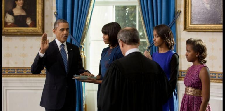 Obama juró en la Casa Blanca como presidente en su segundo mandato