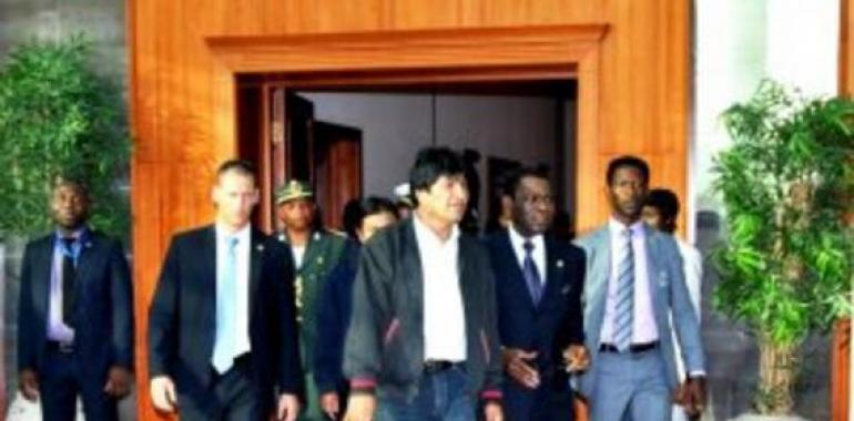 Evo Morales en la cumbre de Guinea