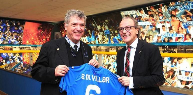 Ángel María Villar visita el Tartiere "para apoyar al Real Oviedo"