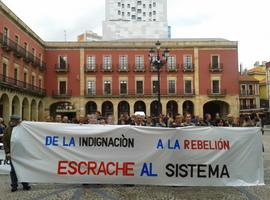 Concentración de empleados públicos en la Plaza del Carmen de Gijón