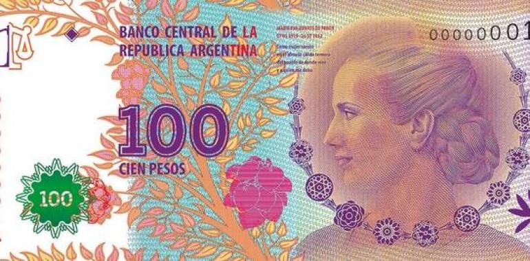 Banco argentino anuncia sanciones a los que rechacen los billetes de 100$ de Eva Perón