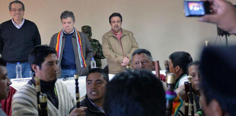 Santos celebra acuerdos con los indígenas y levantamiento del bloqueo de vías en Nariño 