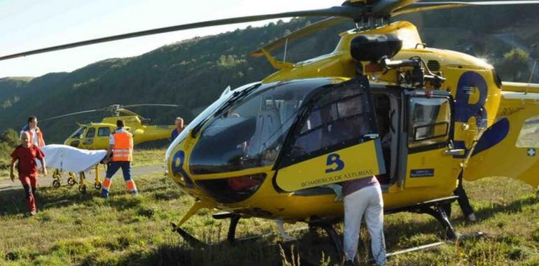 Rescatada una mujer aplastada por un árbol en Ibias y un montañero herido en Morcín