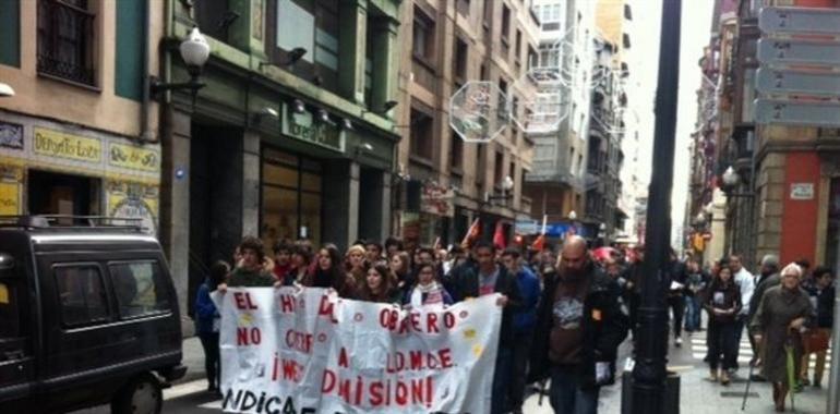 Estudiantes se manifiestan contra la Ley Wert en Gijón