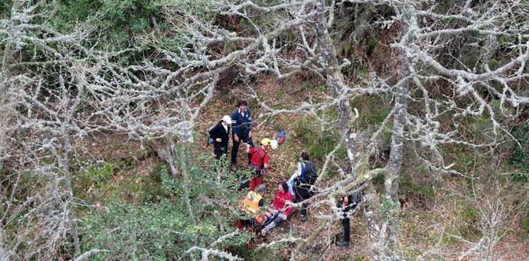 Trasladan al hospìtal de Cangas una mujer herida en Muniellos