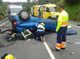 Un herido en accidente de tráfico en Castrillón