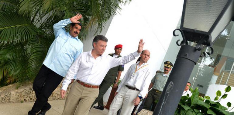 #Colombia: Maduro y Santos refuerzan colaboración de cara a una paz "que ya está cerca"