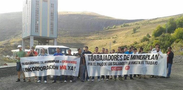 Reivindicación de Minerplan, subcontrata de Vasco-Leonesa, ante el pozo Aurelio del Valle