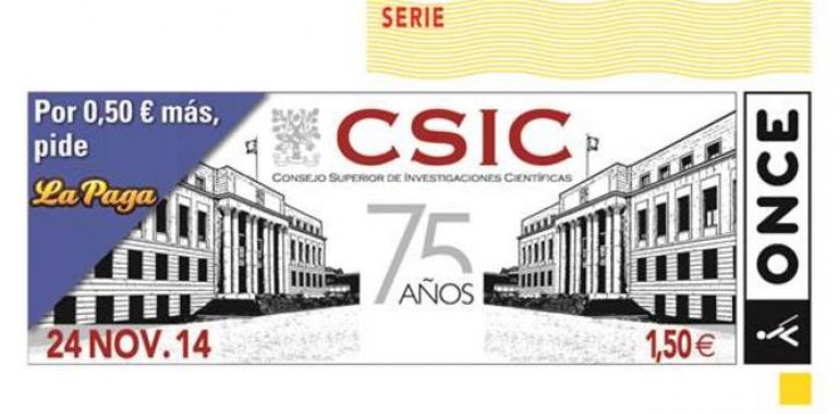 La celebración de los 75 años del CSIC llegará al cupón de la ONCE del día 24