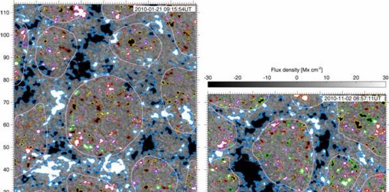 Identificado el origen de la red magnética que cubre la superficie del Sol