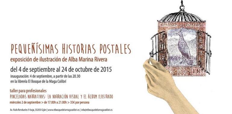 Pequeñísimas historias postales de Alba Marina en Librería El Bosque, Gijón