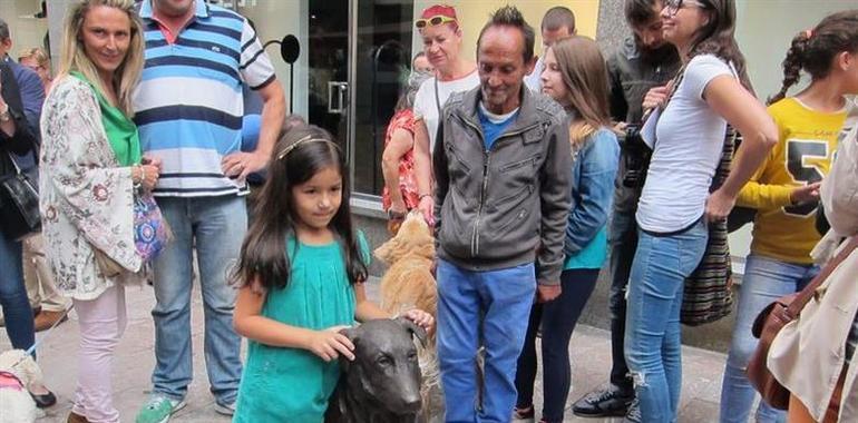 Rufo, de perro callejero a personaje capitalino con escultura en la calle Uría