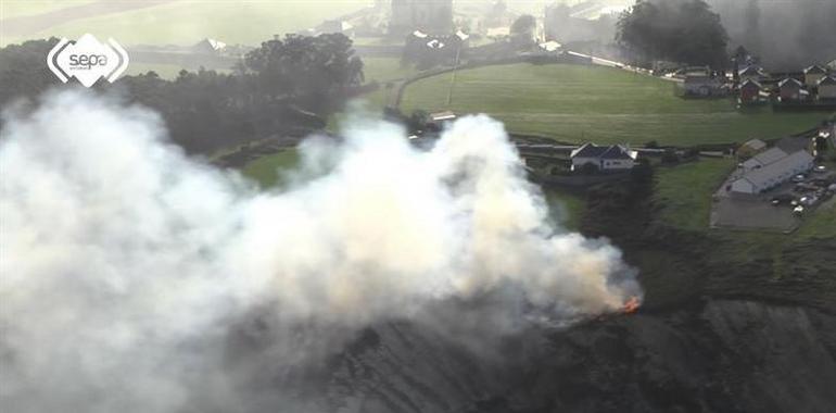 Sólo un incendio forestal activo en Asturias, en Bimenes