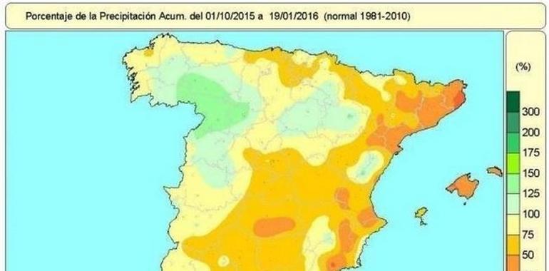 En octubre ha llovido un 20% menos de lo normal, según los datos de AEMET