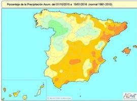 En octubre ha llovido un 20% menos de lo normal, según los datos de AEMET