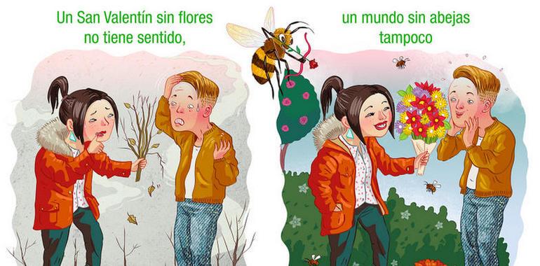 Greenpeace alerta por San Valentín de que sin abejas, no hay flores...