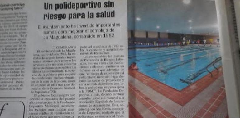 CSI disiente del Gobierno local sobre la salubridad de las piscinas de Avilés