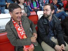 Emilio León y Enrique López apoyan al Sporting en El Molinón