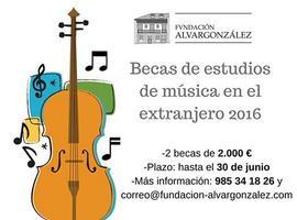 Fundación Alvargonzález convoca dos becas para estudios de música en el extranjero