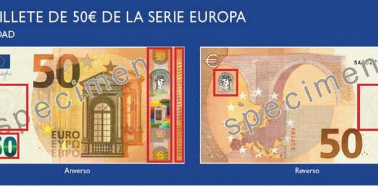 El nuevo billete de 50 euros entrará en circulación el 4 de abril de 2017