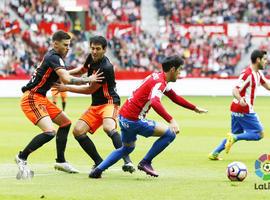 Un luchador Sporting no pudo superar el 1-2 frente al Valencia