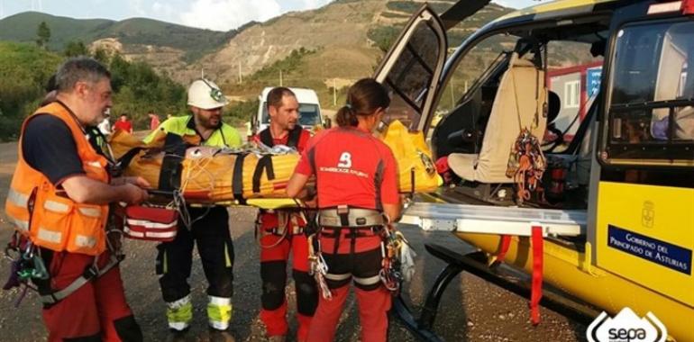 Herido un trabajador de la mina de carbón de Rengos, en Cangas del Narcea