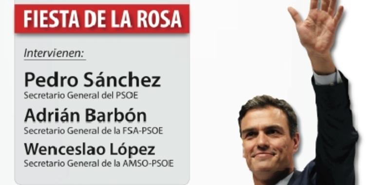 Pedro Sánchez en la Fiesta de la Rosa de la AMSO