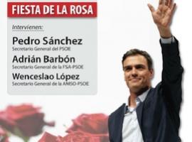 Pedro Sánchez en la Fiesta de la Rosa de la AMSO