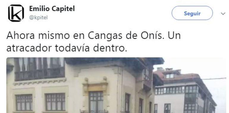 El atracador de Cangas de Onís podría tener rehenes en el interior