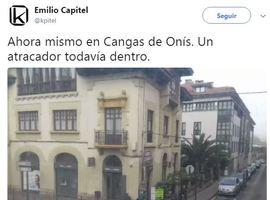 El atracador de Cangas de Onís podría tener rehenes en el interior