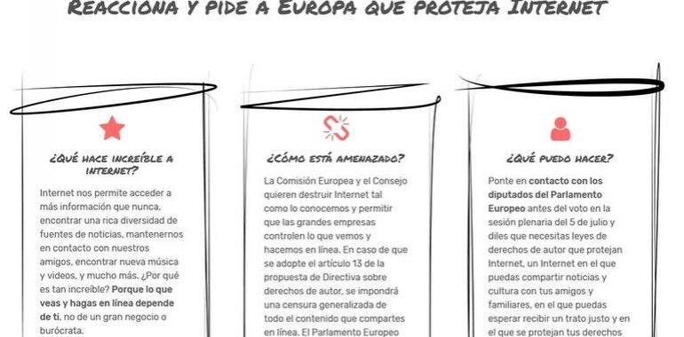 Campaña frente a la directiva de Copyright y la censura de Internet