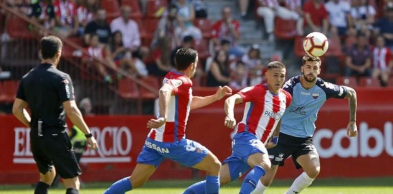 Sendos goles de Carmona y Nacho Méndez dejan los 3 puntos en El Molinón