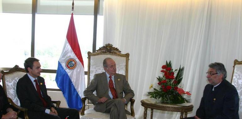 Reunión de Don Juan Carlos y Rodríguez Zapatero con el Presidente de Paraguay