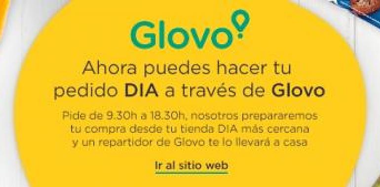 Más de 500 establecimientos de DIA ofrecen sus productos a través de Glovo 