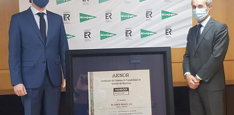 Los centros en Asturias de El Corte Inglés certificados ‘Residuo Cero’ de AENOR