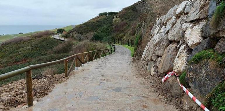 Restablecido el paso en la Senda del Cervigón, que estaba cortado por un argayo