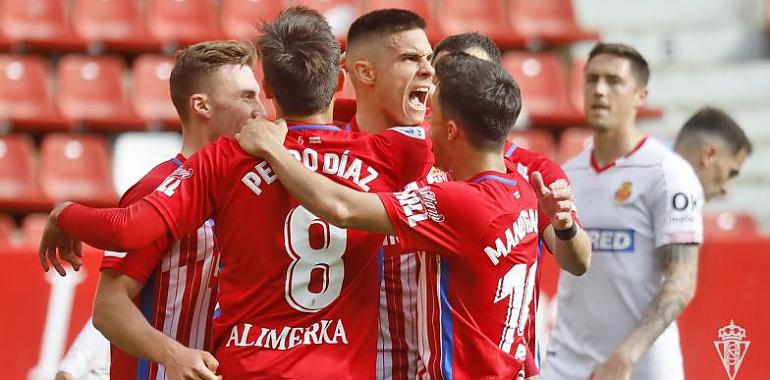 Dos goles de Djuka dan la victoria al Sporting ante el RCD Mallorca